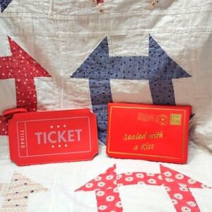 IPSY Ticket & Sealed with a kiss Red Envelope Cosmetic Makeup Bag Bundle of 2